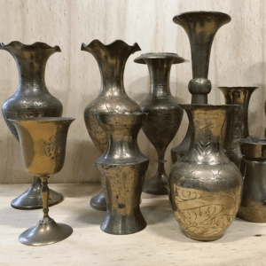 Medium and Large Brass Vases