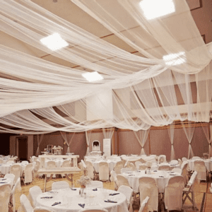 White Tulle Ceiling Draping