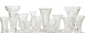 assorted small crystal vases