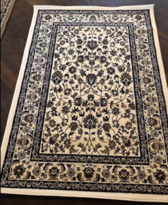 biege traditional rug