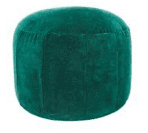 green velvet pouf