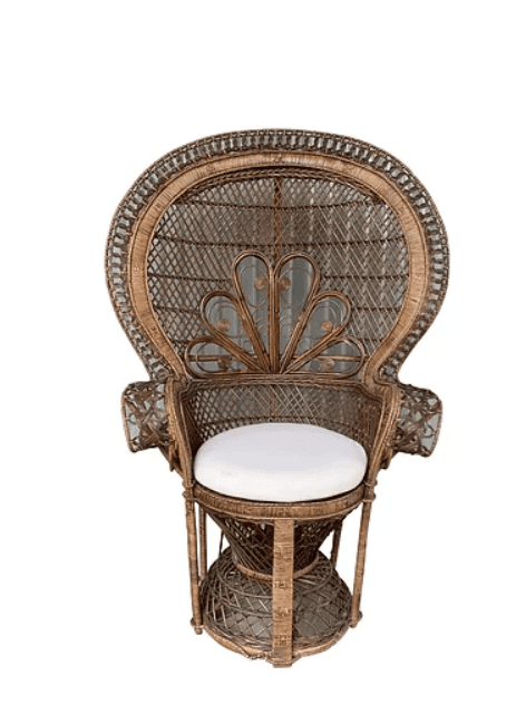 grand walnut peacock chair