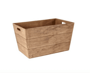 tapered wooden box