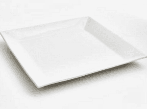 white square platter