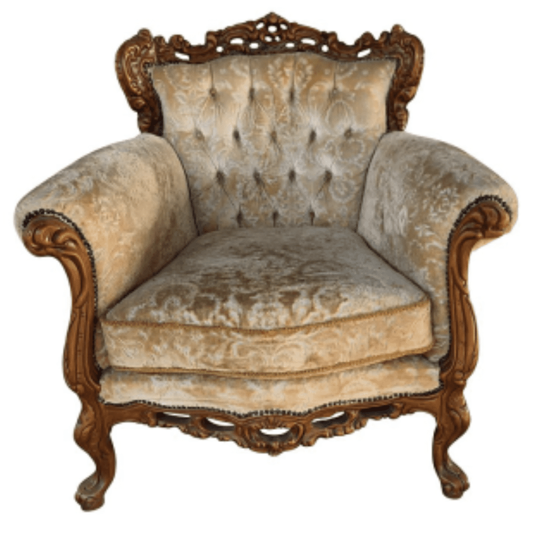 Vintage gold embossed parlour chair