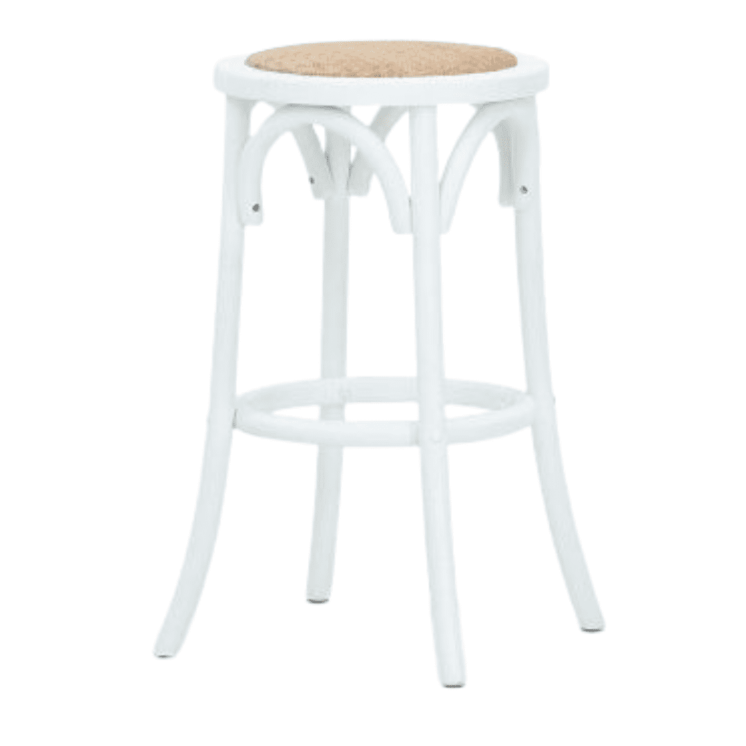 white bentwood stool